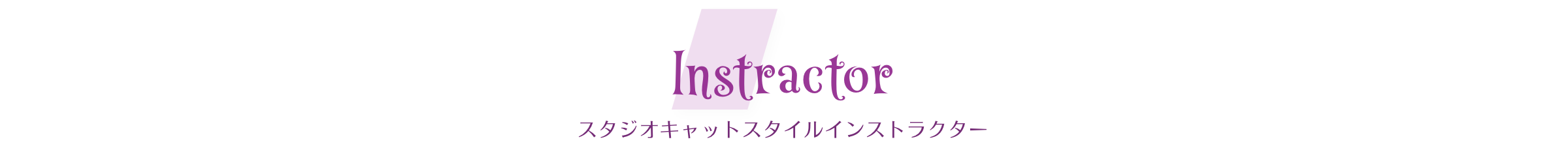Instractor スタジオキャットスタイルインストラクター